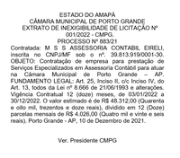 EXTRATO DE INEXIGIBILIDADE DE LICITAÇÃO Nº 001/2022 - CMPG